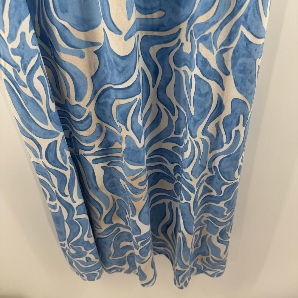 Maggy London Dress SZ 4 Maxi Blue Floral Sleeveless NWT Empire Waist Keyhole - Picture 14 of 16